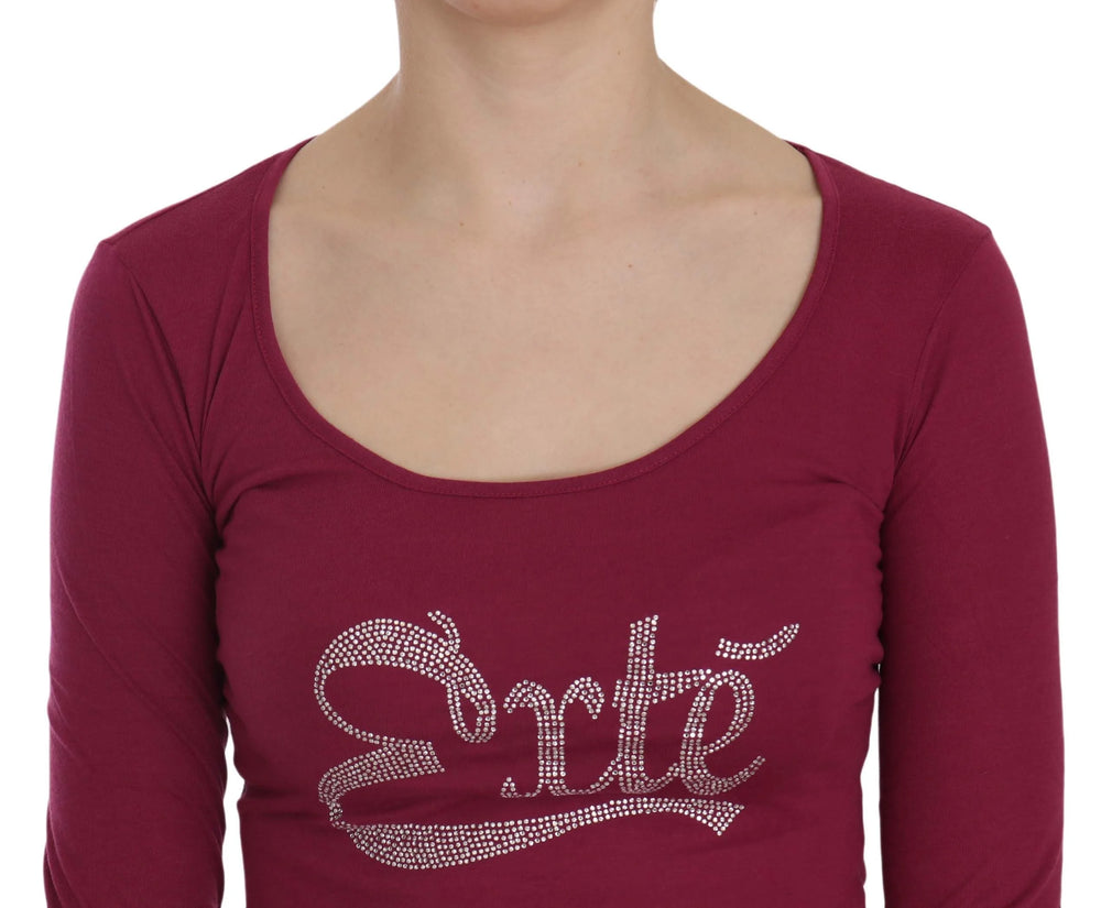 Exte Crystal Embellished Long Sleeve Casual Top - Blouses