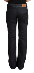 Exte Dark Blue Cotton Stretch Low Waist Straight Denim Jeans - Jeans