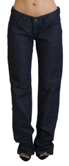 Exte Dark Blue Low Waist Straight Fit Women Denim Jeans - Jeans