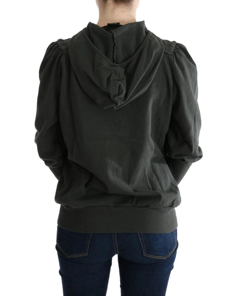 Exte Gray Top Hooded Cotton Zipper Sweater - IT40|S - Hoodies