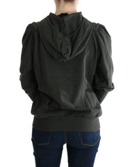 Exte Gray Top Hooded Cotton Zipper Sweater - IT40|S - Hoodies