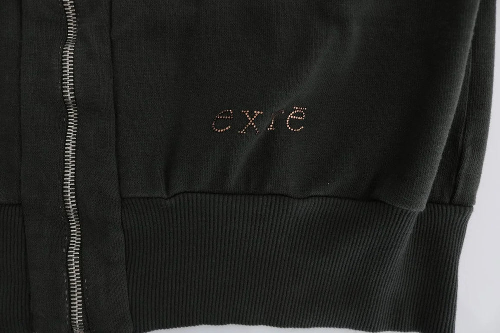 Exte Gray Top Hooded Cotton Zipper Sweater - IT40|S - Hoodies