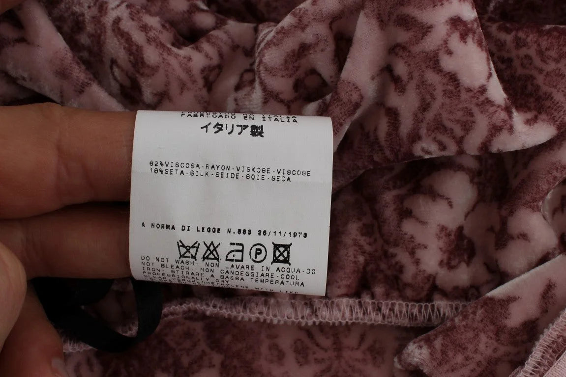 Exte Pink Floral Print Viscose Silk Blouse Top - IT40|S - Blouses