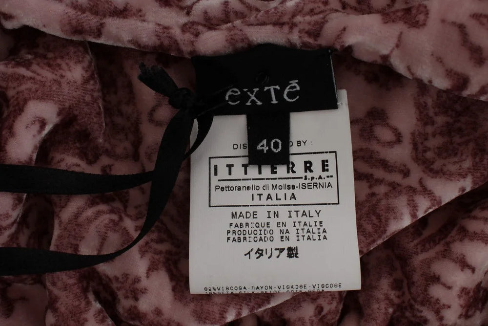 Exte Pink Floral Print Viscose Silk Blouse Top - IT40|S - Blouses