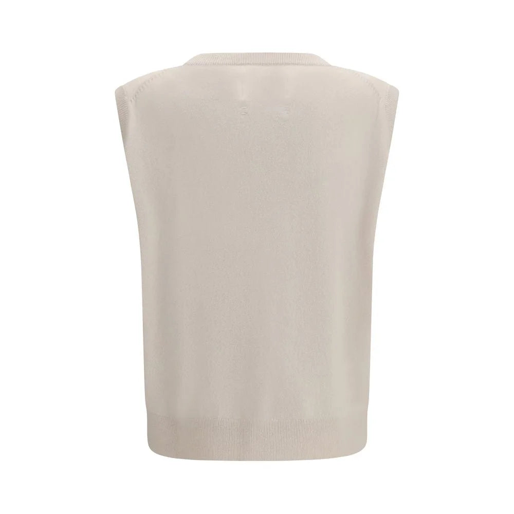 Extreme Cashmere Beige Cashmere Sleeveles Sweater - One Size