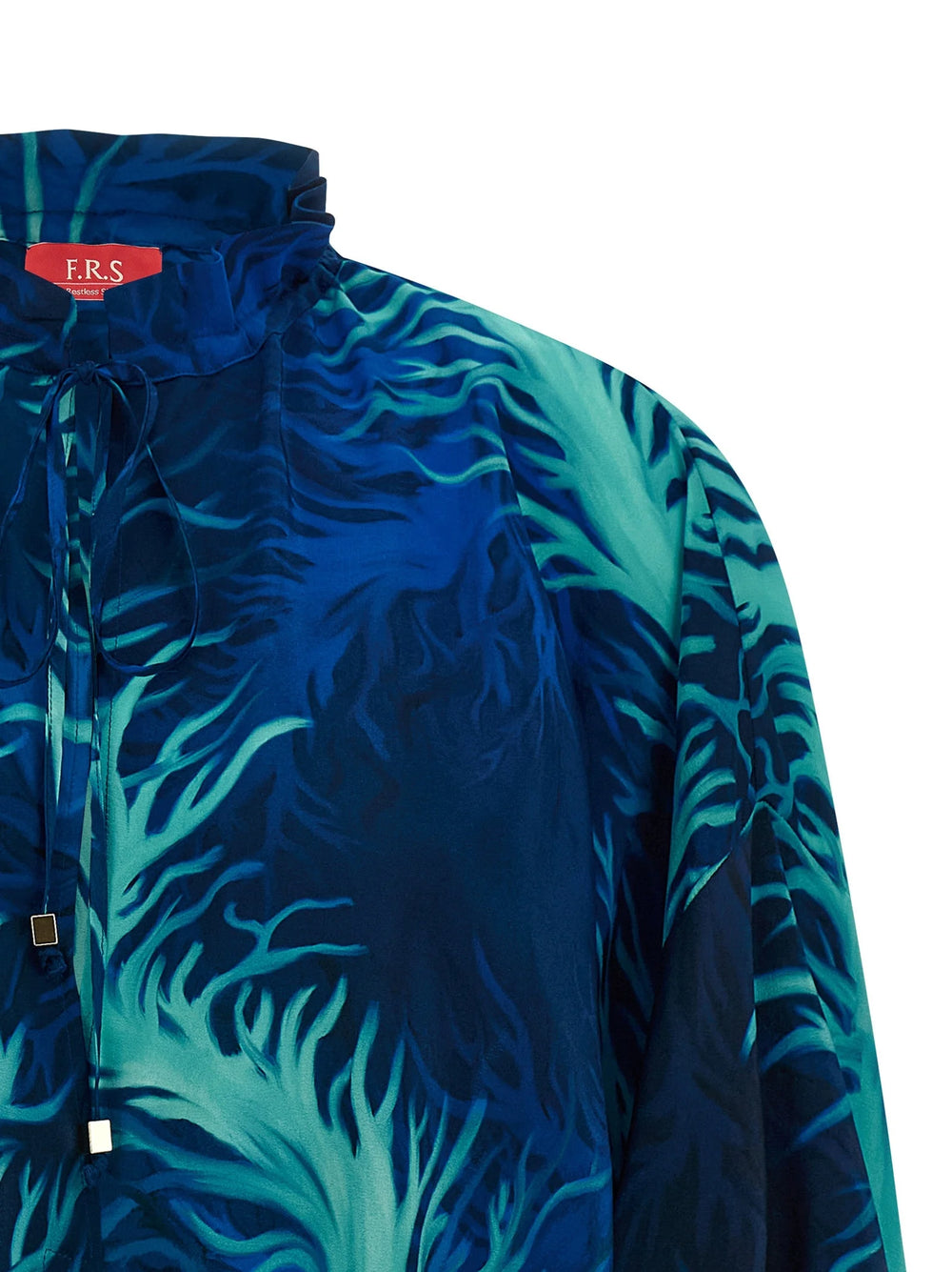 F.R.S. - FOR RESTLESS SLEEPERS Blue Silk Blouse - S