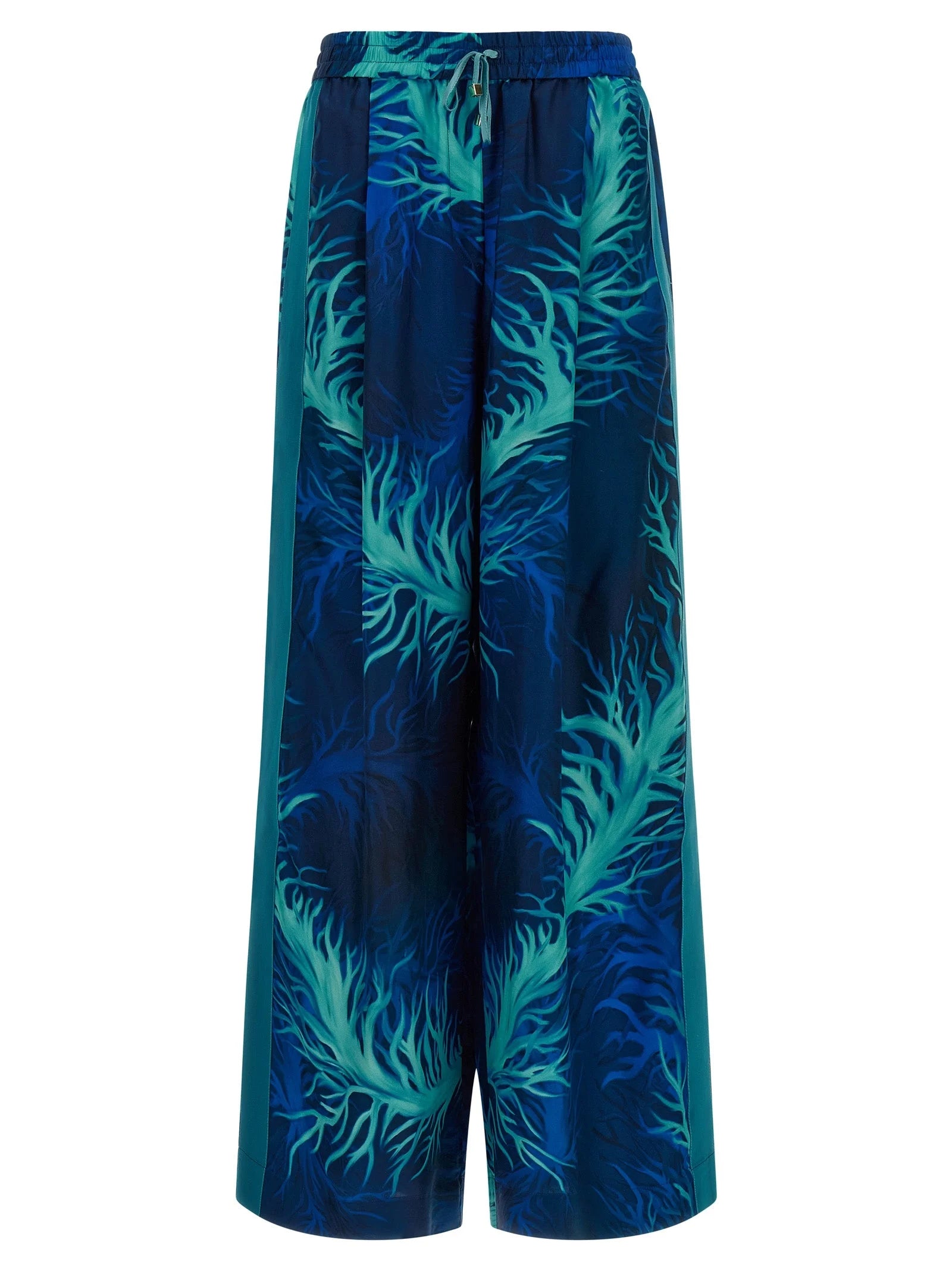 F.R.S. - FOR RESTLESS SLEEPERS Blue Silk Casual Pants
