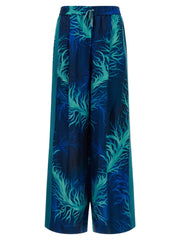 F.R.S. - FOR RESTLESS SLEEPERS Blue Silk Casual Pants