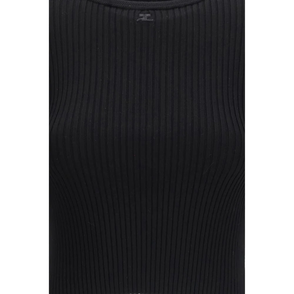 Courrèges Black Viscose Top