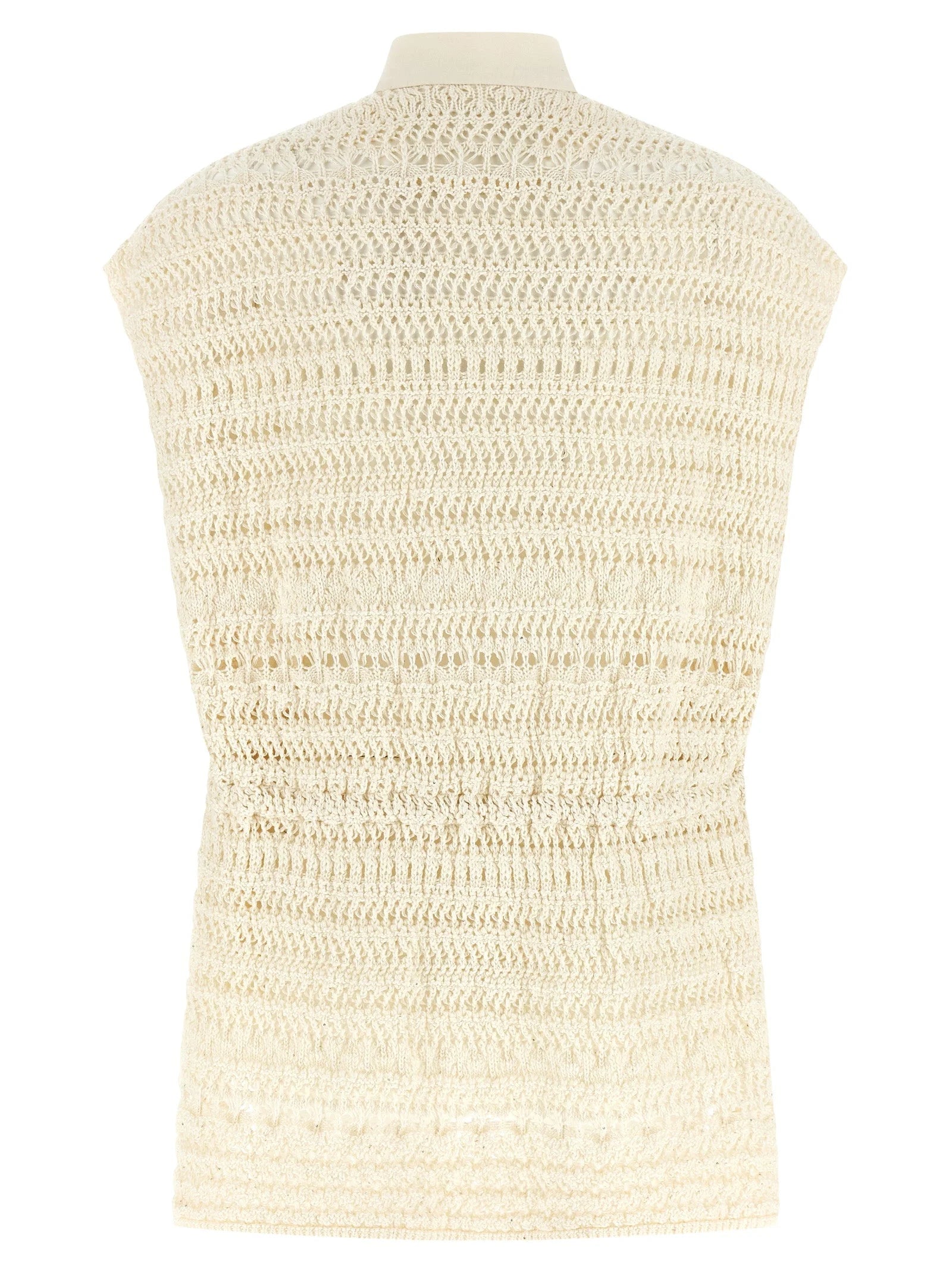 Fabiana Filippi Beige Cotton Sleeveless Jacket