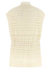 Fabiana Filippi Beige Cotton Sleeveless Jacket