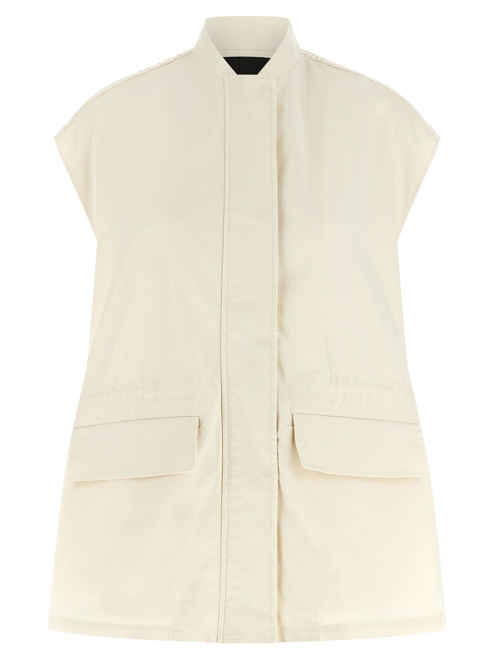Fabiana Filippi Beige Cotton Sleeveless Jacket