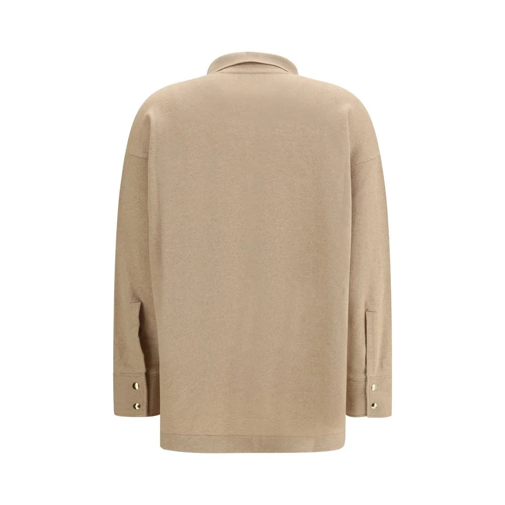 Fabiana Filippi Beige Fleece Wool Dress Shirt