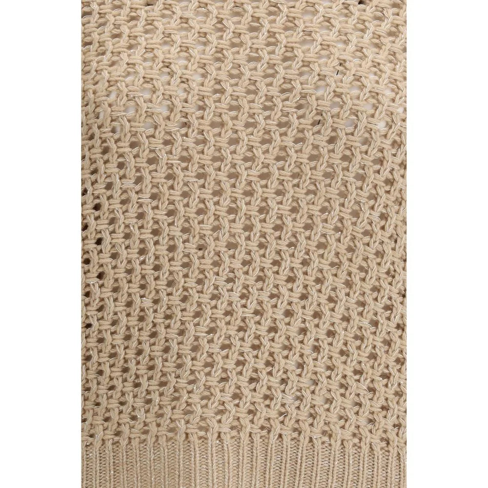 Fabiana Filippi Beige Fleece Wool Sweatshirt