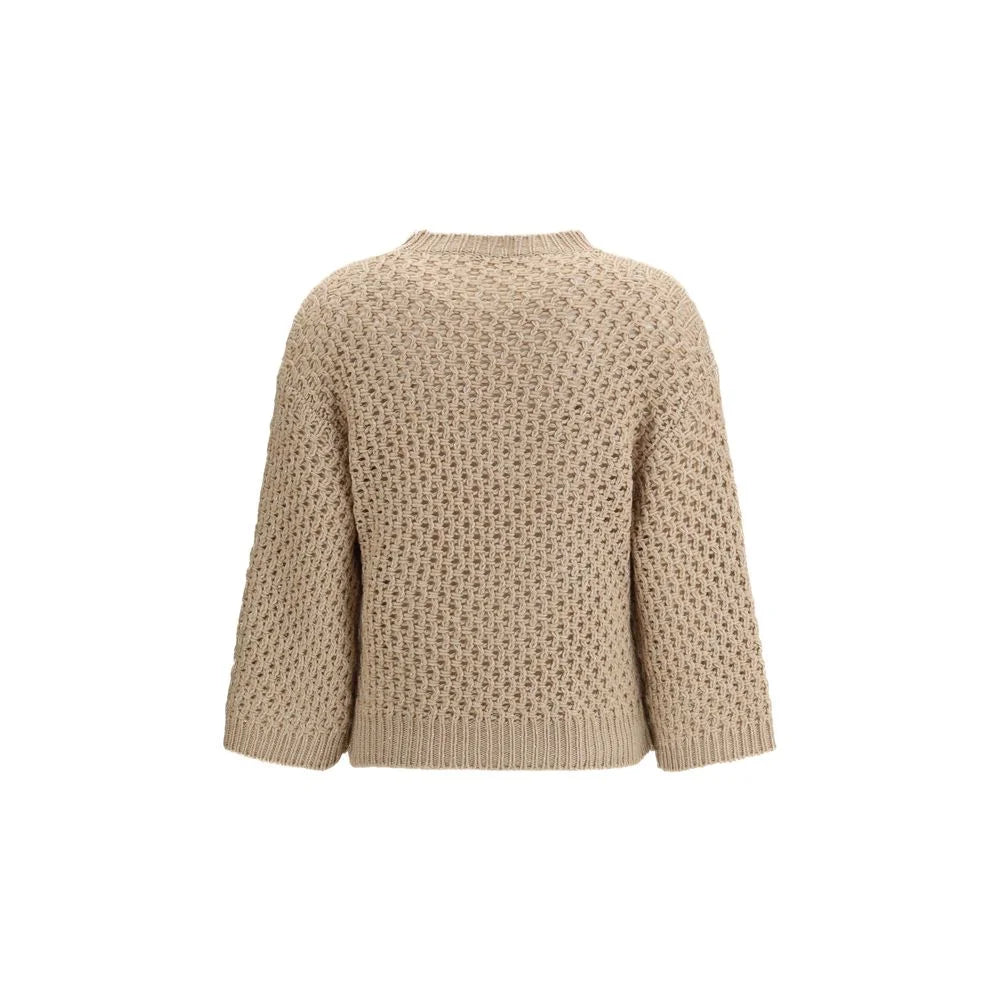 Fabiana Filippi Beige Fleece Wool Sweatshirt