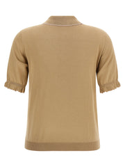 Fabiana Filippi Beige Silk Polo Shirt - IT42