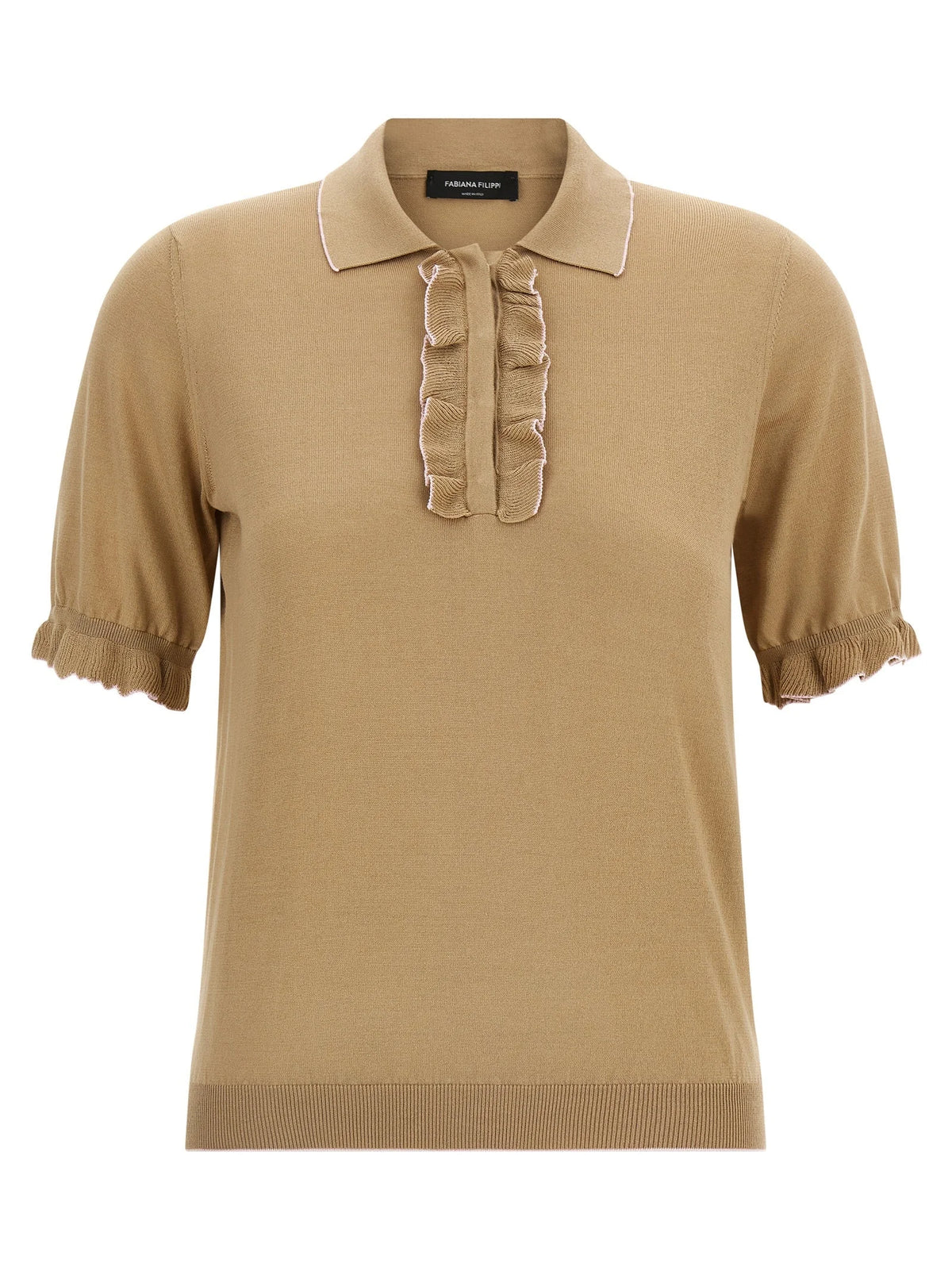 Fabiana Filippi Beige Silk Polo Shirt - IT42