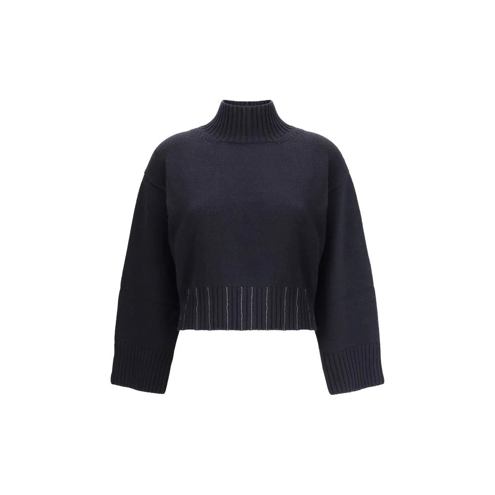 Fabiana Filippi Black Fleece Wool Sweater - IT40 | M