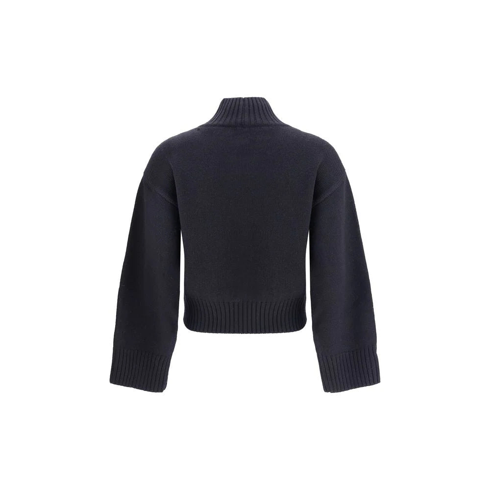 Fabiana Filippi Black Fleece Wool Sweater - IT40 | M