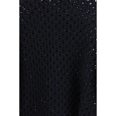 Fabiana Filippi Black Fleece Wool Sweatshirt