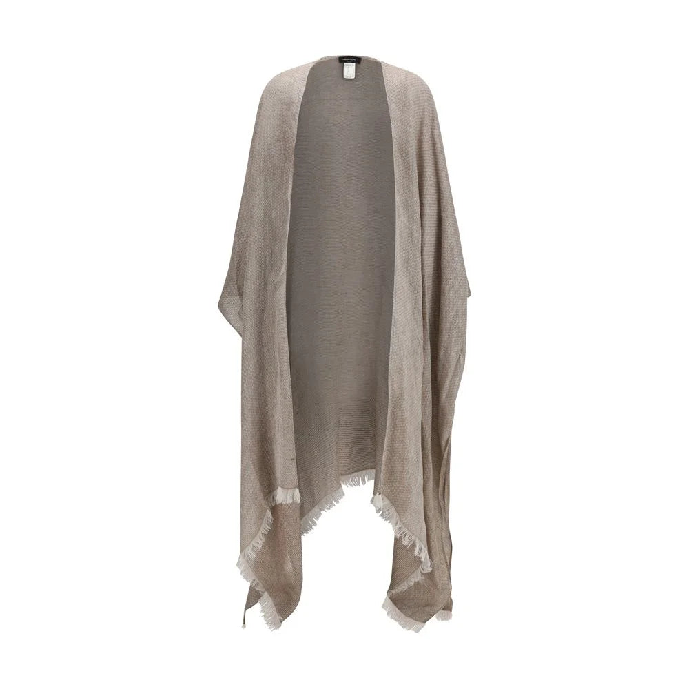 Fabiana Filippi Brown Linen Cloacks - One Size