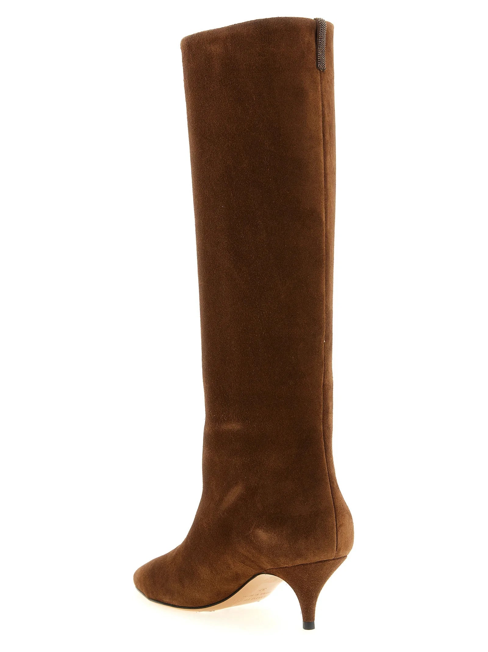 Fabiana Filippi Brown Suede Leather Over The Knee