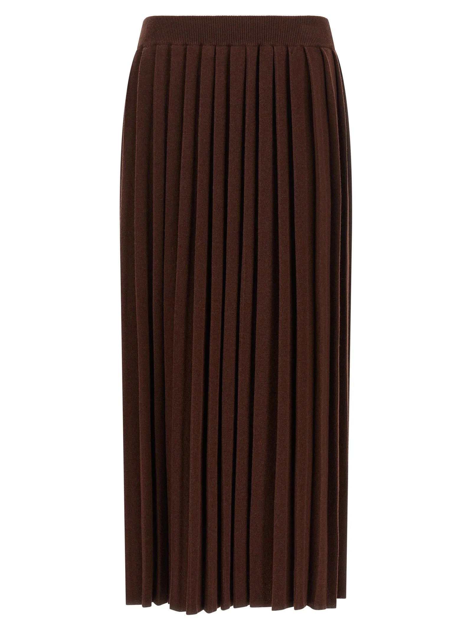 Fabiana Filippi Brown Virgin Wool Midi Skirt
