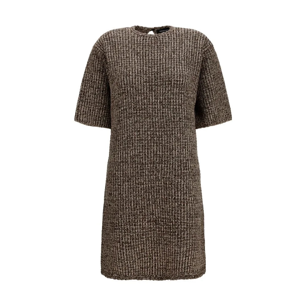 Fabiana Filippi Brown Wool Oves Aries Casual Dress