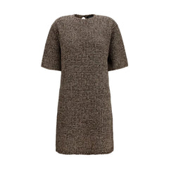 Fabiana Filippi Brown Wool Oves Aries Casual Dress