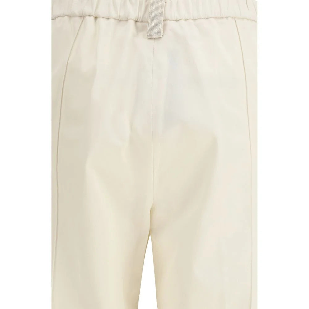 Fabiana Filippi Cream Cotton Casual Pants