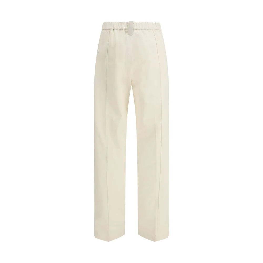 Fabiana Filippi Cream Cotton Casual Pants