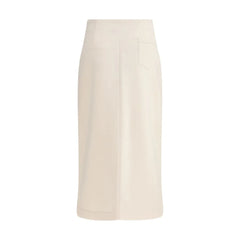 Fabiana Filippi Cream Modal Midi Skirt