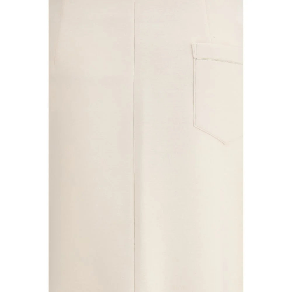 Fabiana Filippi Cream Modal Midi Skirt