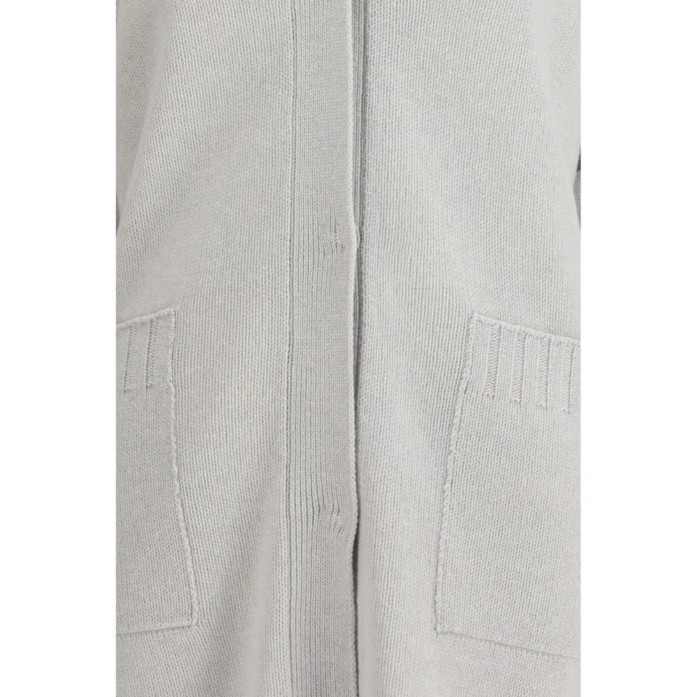Fabiana Filippi Gray Fleece Wool Cardigan