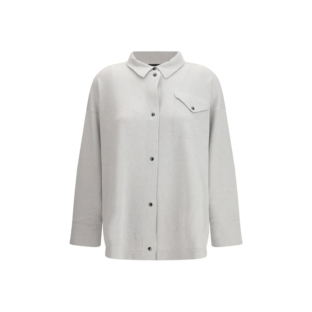 Fabiana Filippi Gray Fleece Wool Shirt