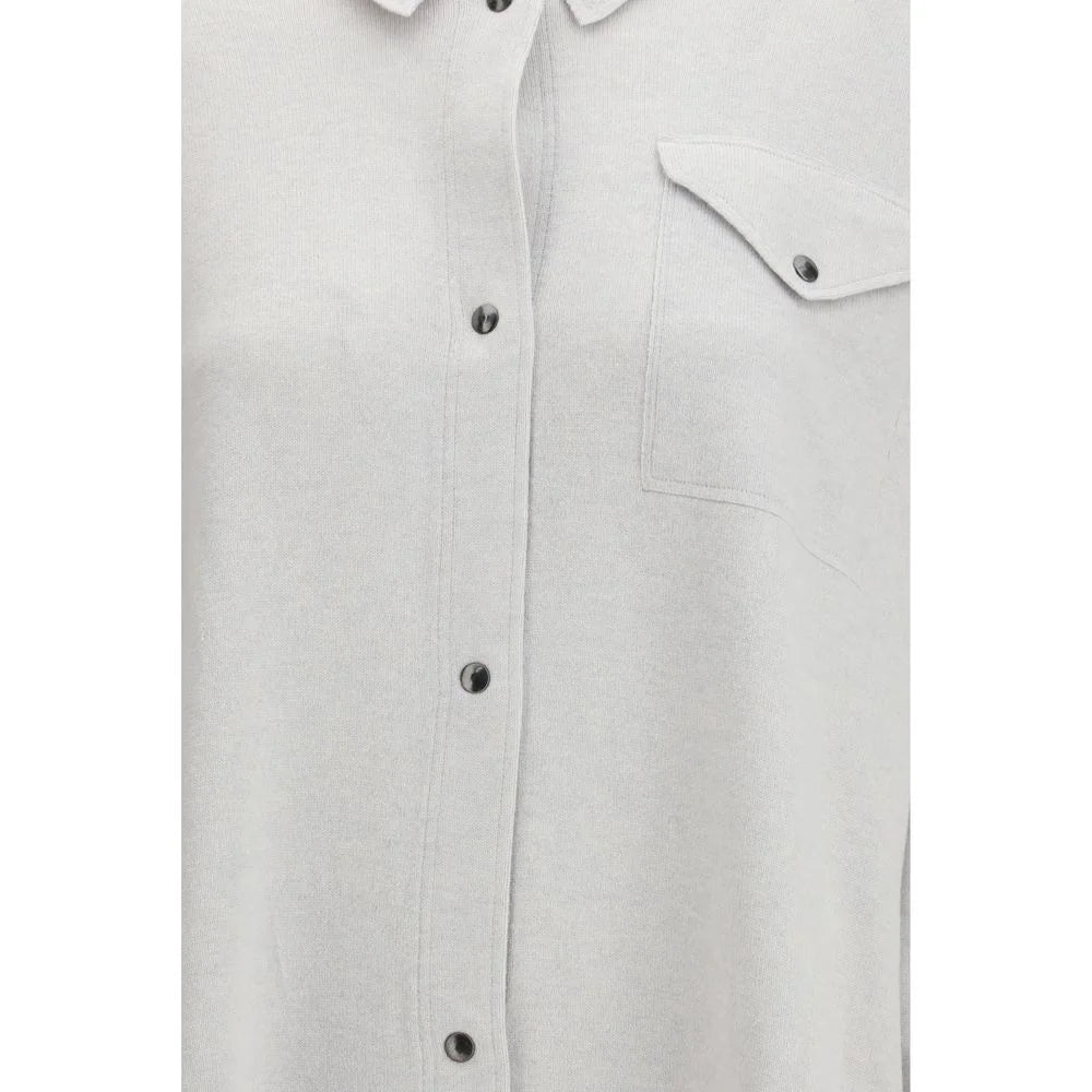 Fabiana Filippi Gray Fleece Wool Shirt