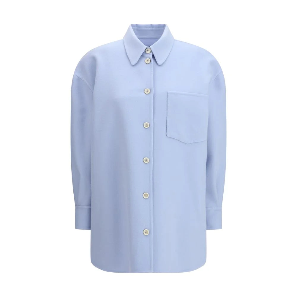 Fabiana Filippi Light Blue Fleece Wool Shirt
