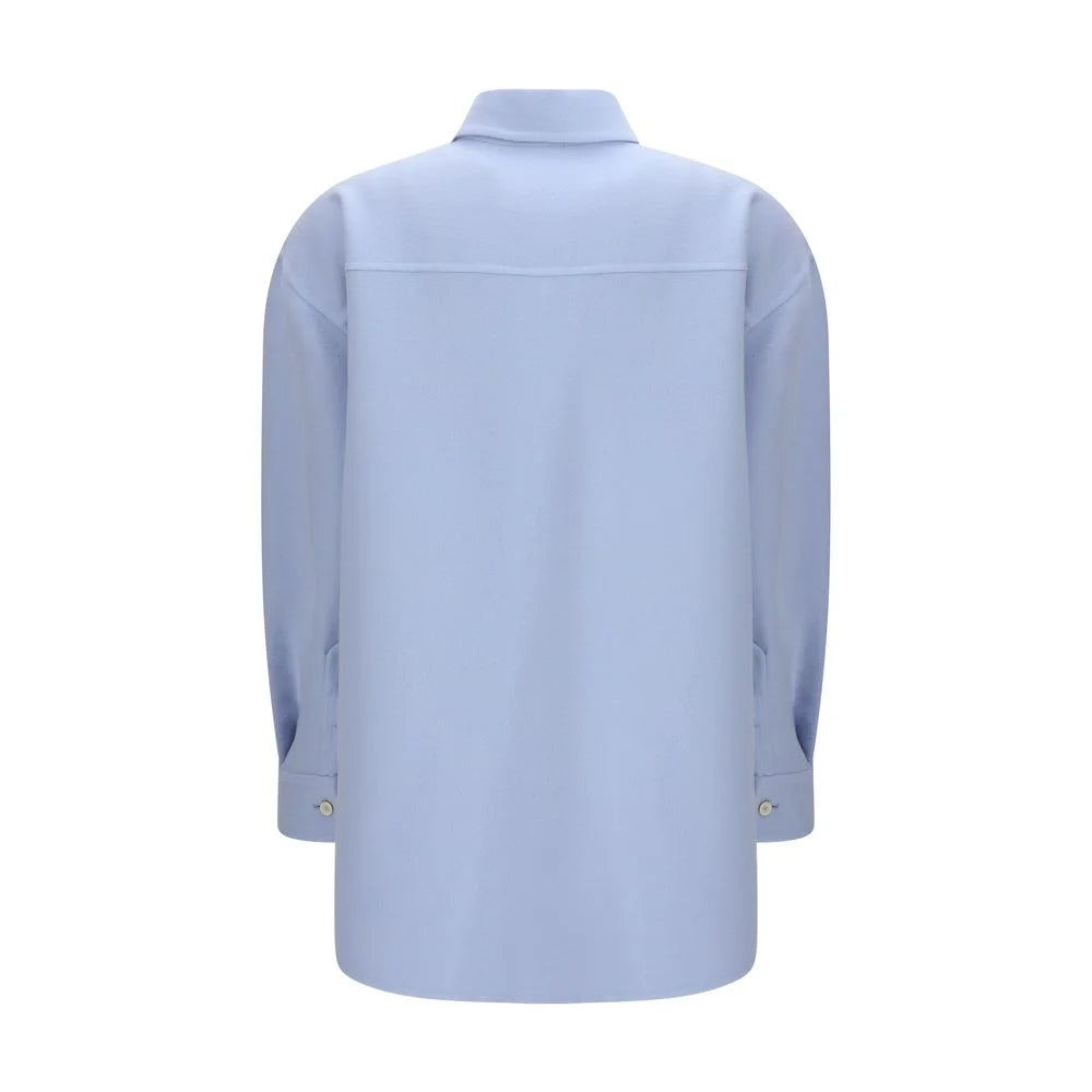 Fabiana Filippi Light Blue Fleece Wool Shirt