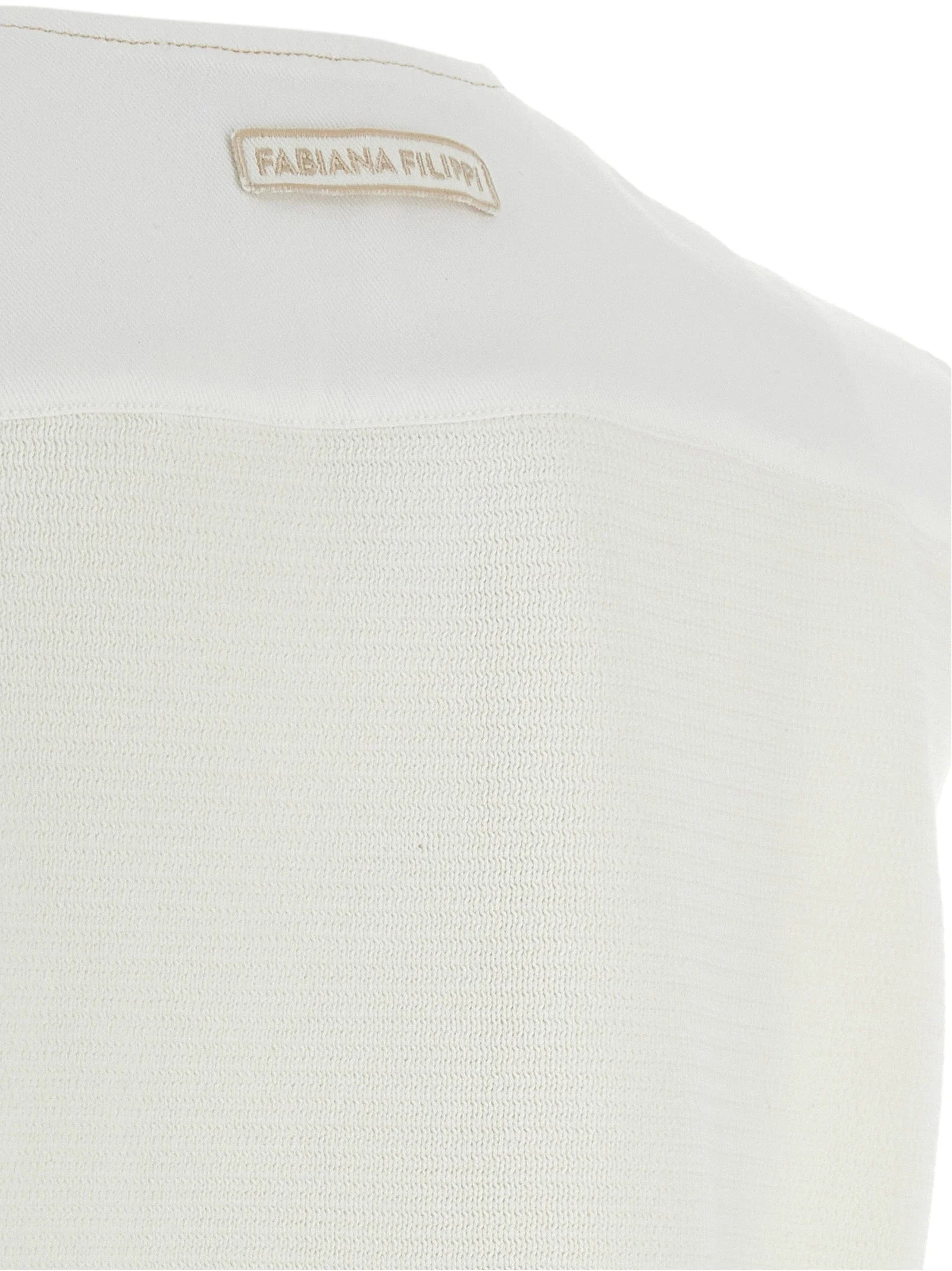 Fabiana Filippi White Cotton Sleeveless Jacket