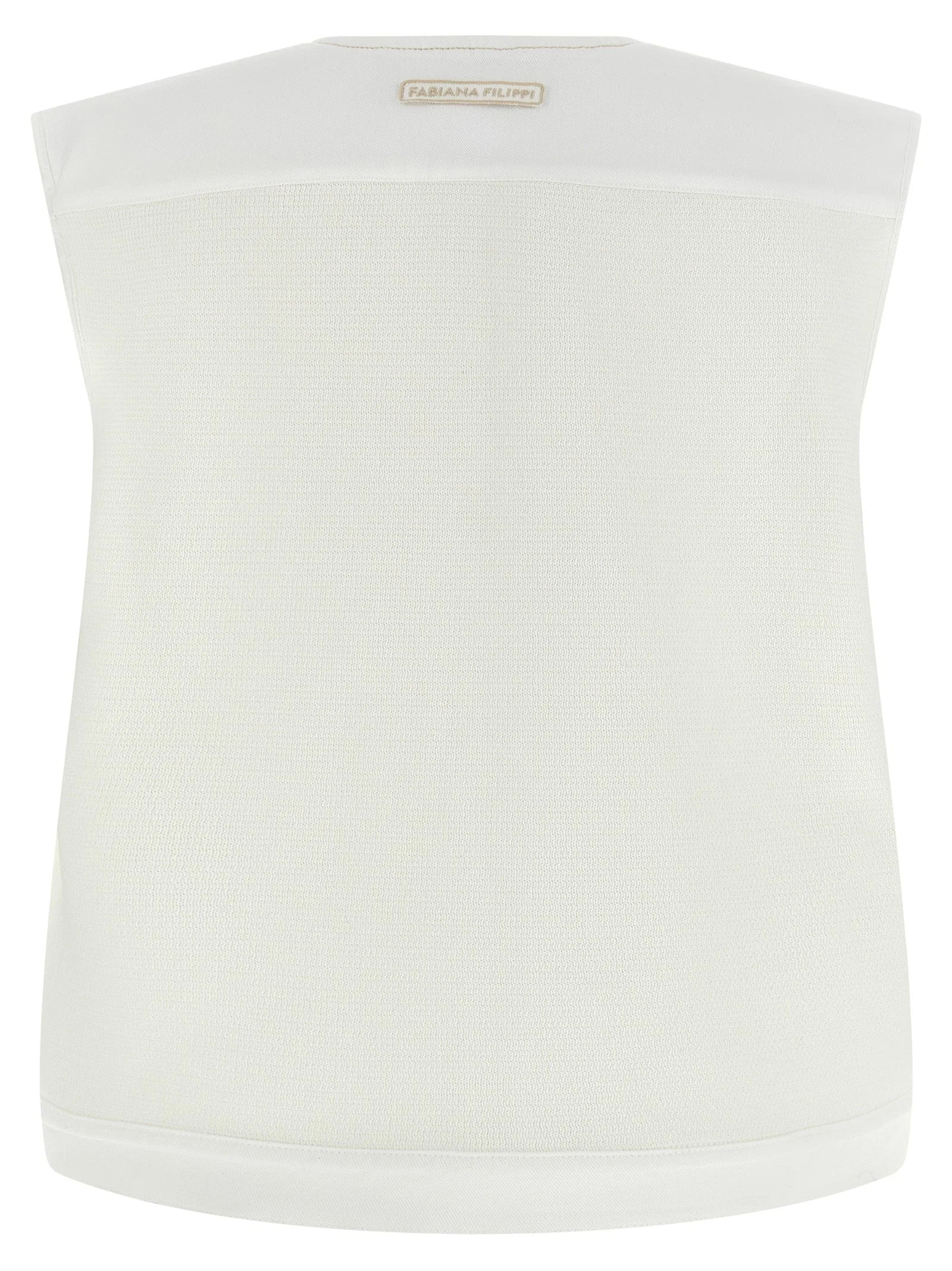 Fabiana Filippi White Cotton Sleeveless Jacket