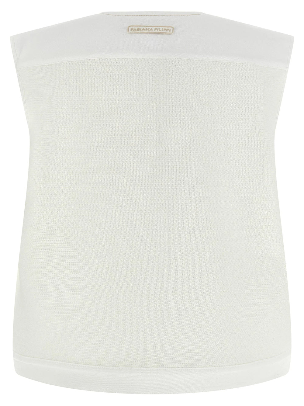 Fabiana Filippi White Cotton Sleeveless Jacket