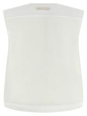 Fabiana Filippi White Cotton Sleeveless Jacket