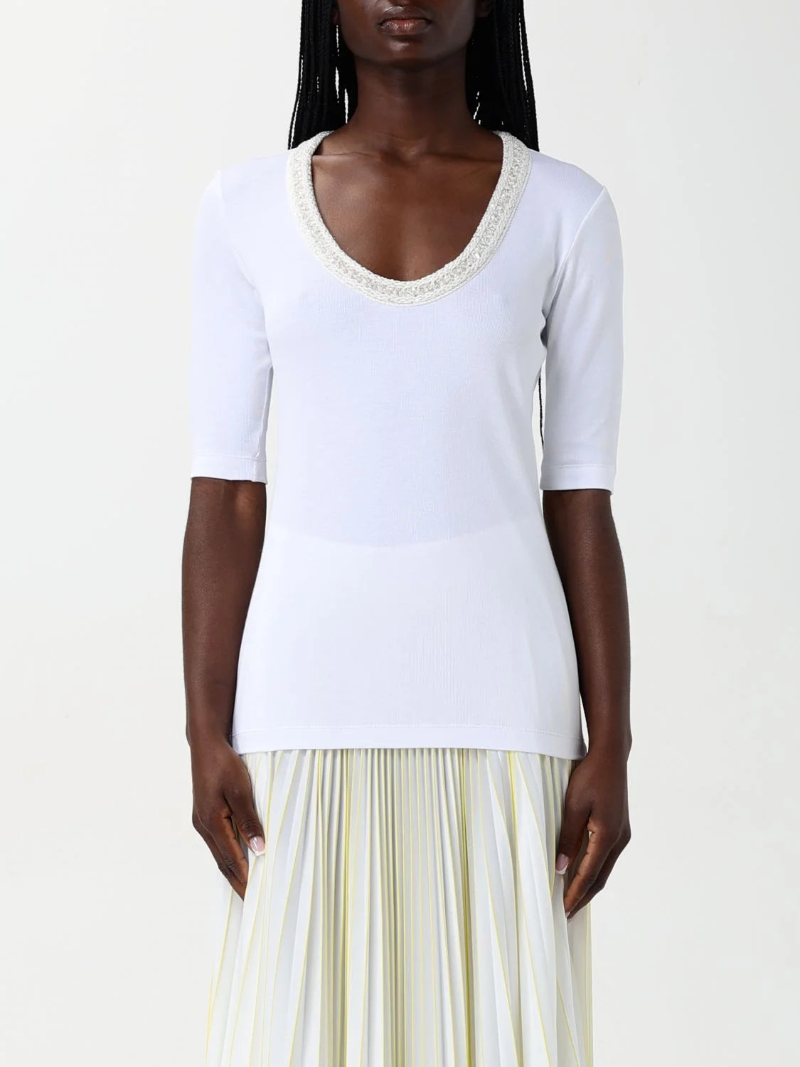 Fabiana Filippi White Cotton T-Shirt - EU40 - T-Shirts