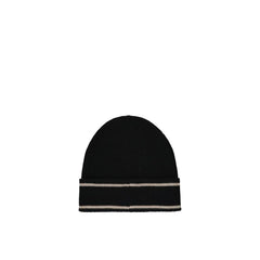Balmain Black Merino Wool Beanie - UNI
