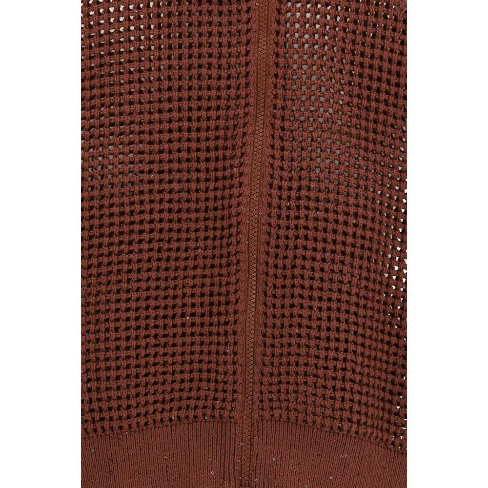 Brunello Cucinelli Bordeaux Cotton Sweatshirt