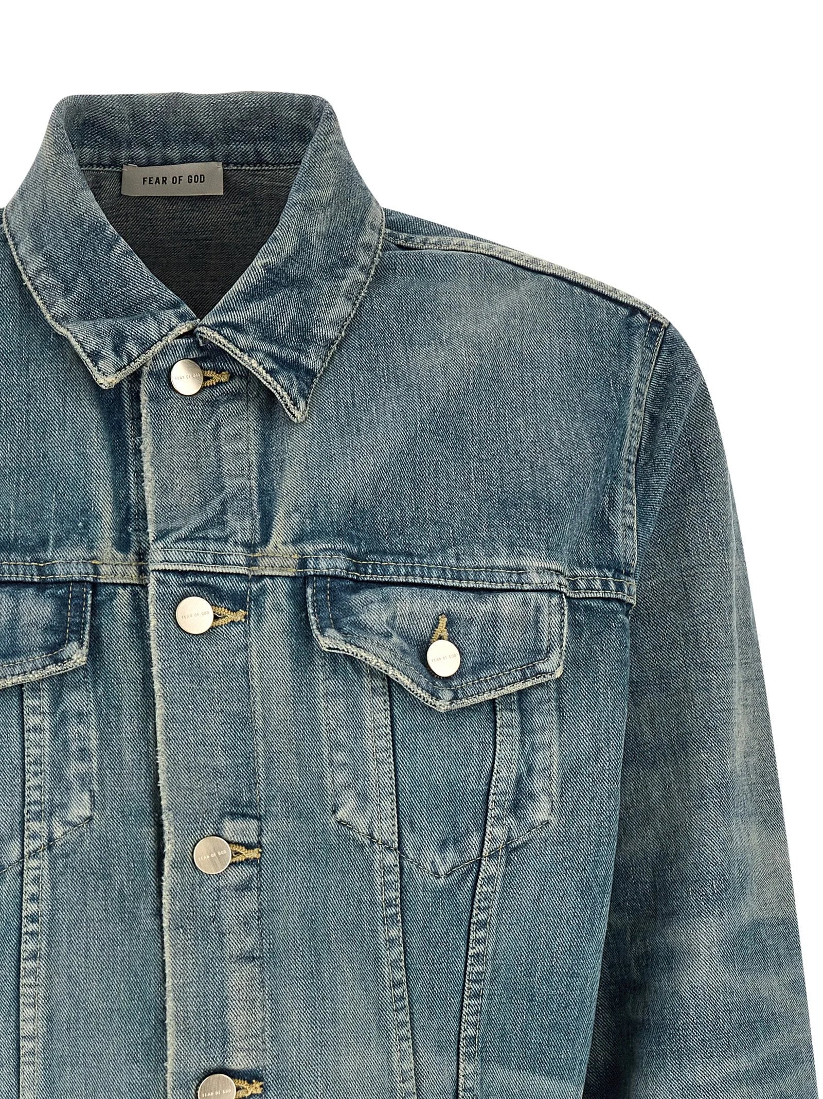 Fear Of God Blue Cotton Denim Jacket - L