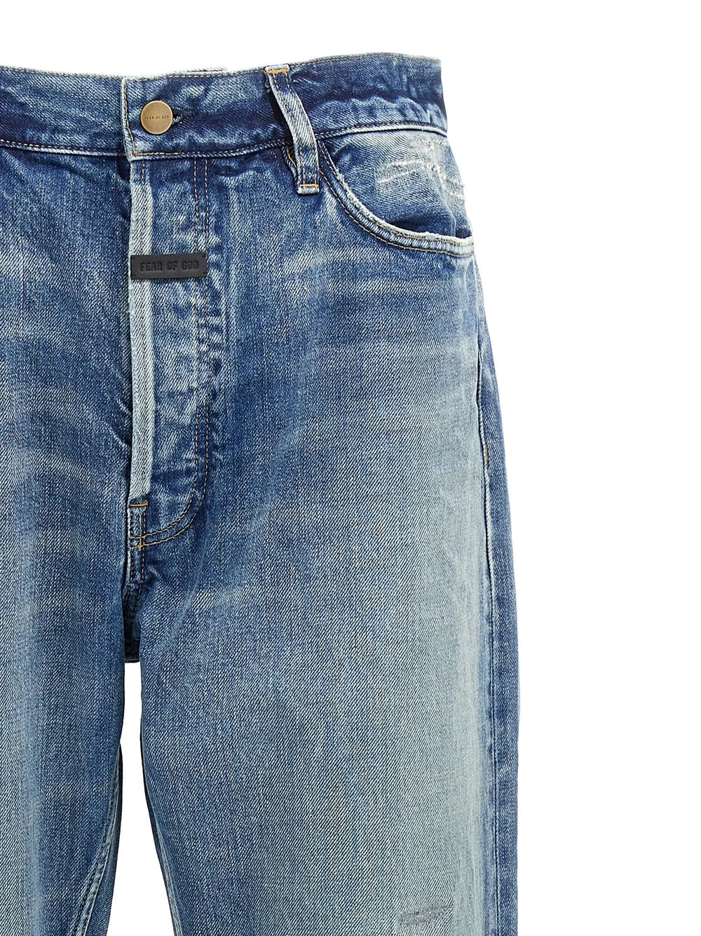 Fear Of God Blue Cotton Straight-Leg Jeans - W32
