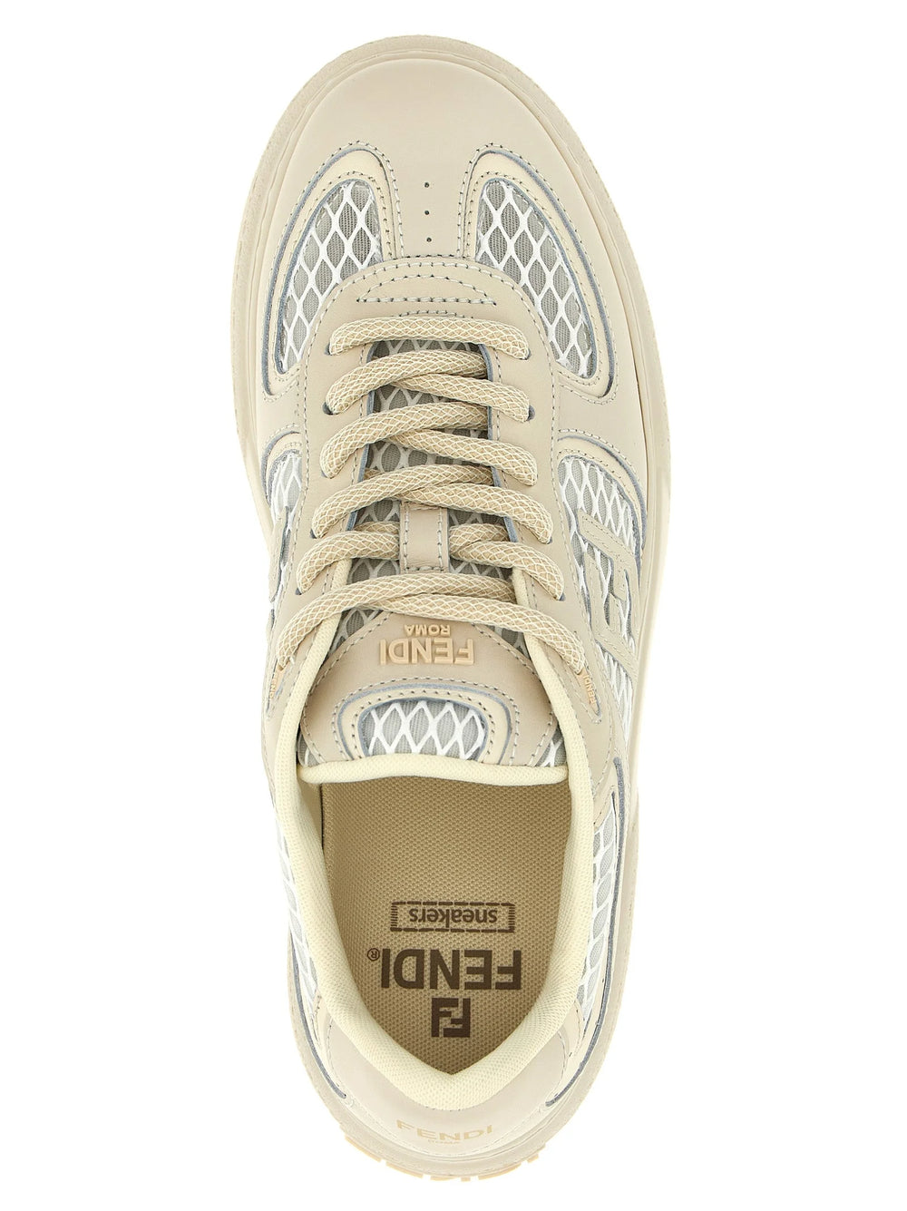 Fendi Beige Calfskin Platform Sneakers - EU39/US9