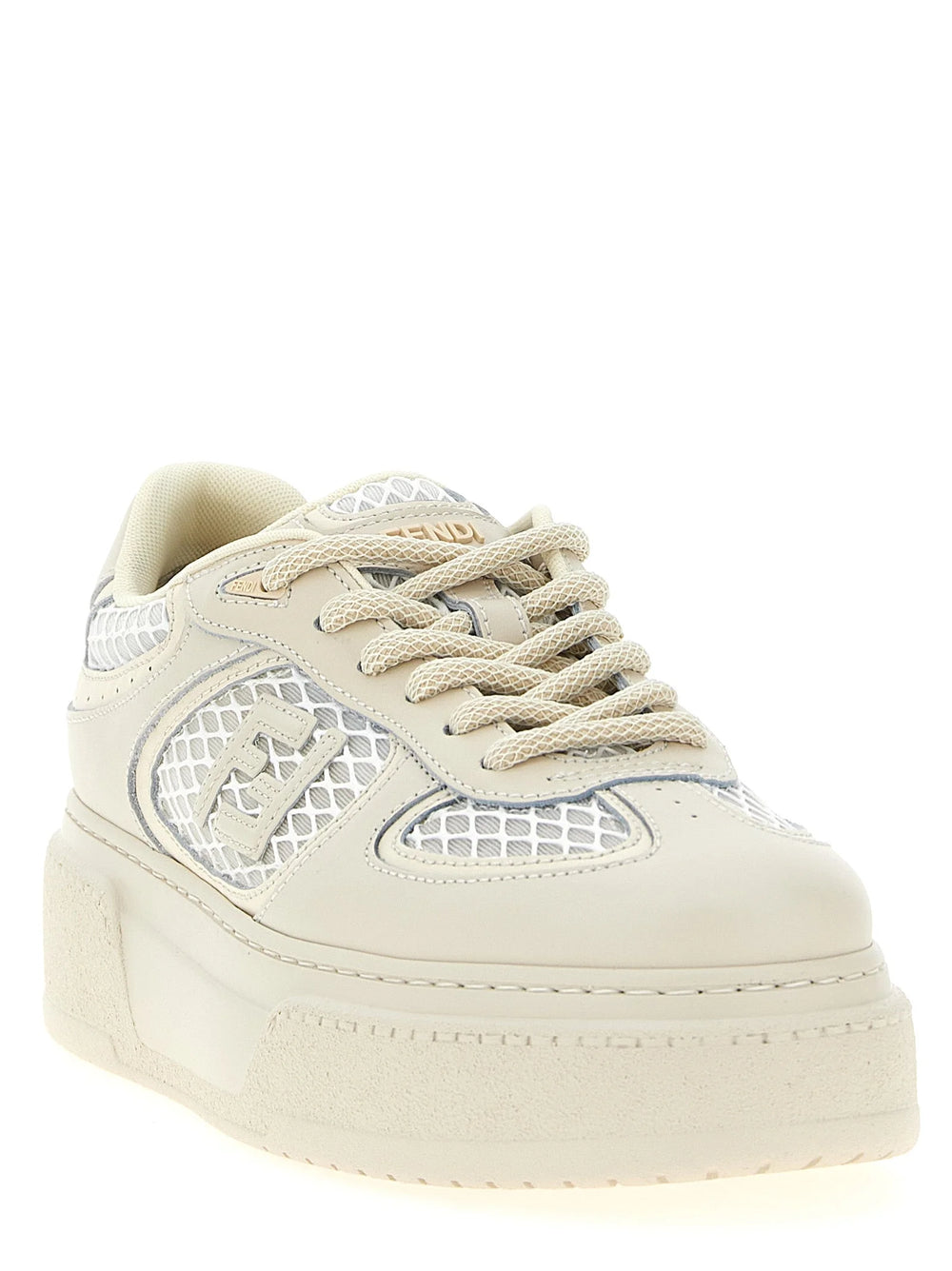 Fendi Beige Calfskin Platform Sneakers - EU39/US9