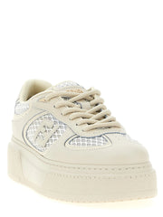 Fendi Beige Calfskin Platform Sneakers - EU39/US9